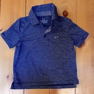 Vineyard Vines Kids Navy Striped Performance Polo 3T